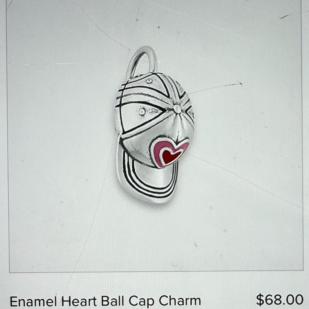 Enamel Heart Ball Cap Charm